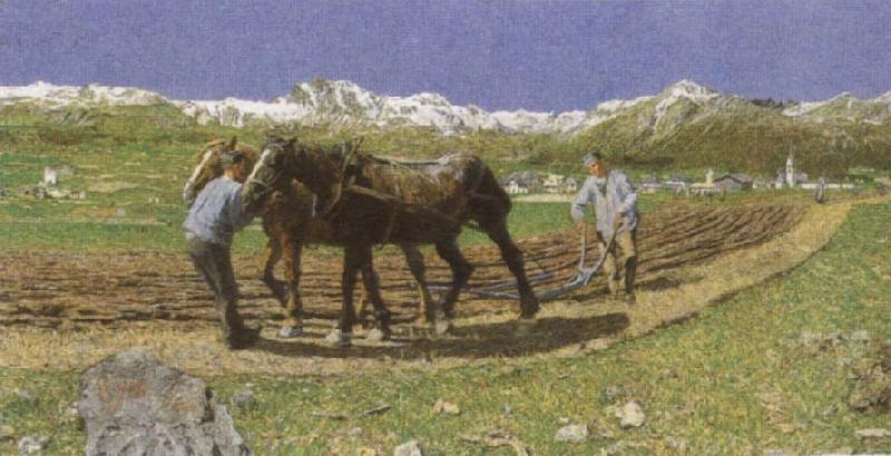 Giovanni Segantini Ploughing France oil painting art